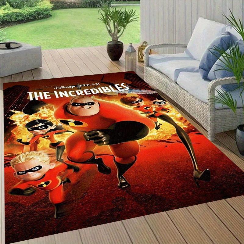 1pc The Incredibles Pattern Area Rug Soft Flannel Floor Mat for Living Room,Office,Bedroom and Carpet,Sofa Coffee Table Floor Mat