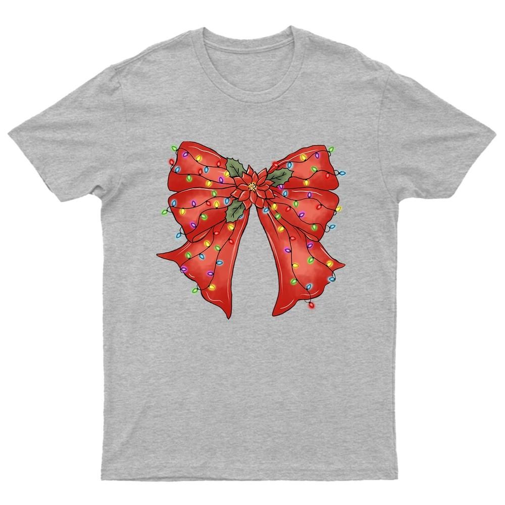 Christmas Bow Festive Holiday TShirt Unisex Gift Retro Seasonal Funny Xmas