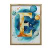 Space Letter E - Decorative Poster For Children's Room Space Letter E - Decorative Poster For Children's Room, 30X40 Cm, Aluminum Frame
