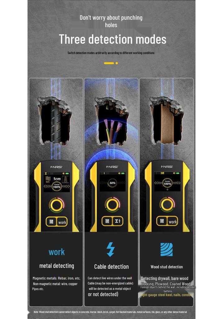 FNIRSI WD-02 Высокоточный настенный детектор для обнаружения проводов, металла и арматуры