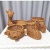 Корзина для хранения Фруктовница Полка для журнального столика в гостиной Креативная Современная Домашняя Пластиковые Плетеные Корзины Настольные Декоративные