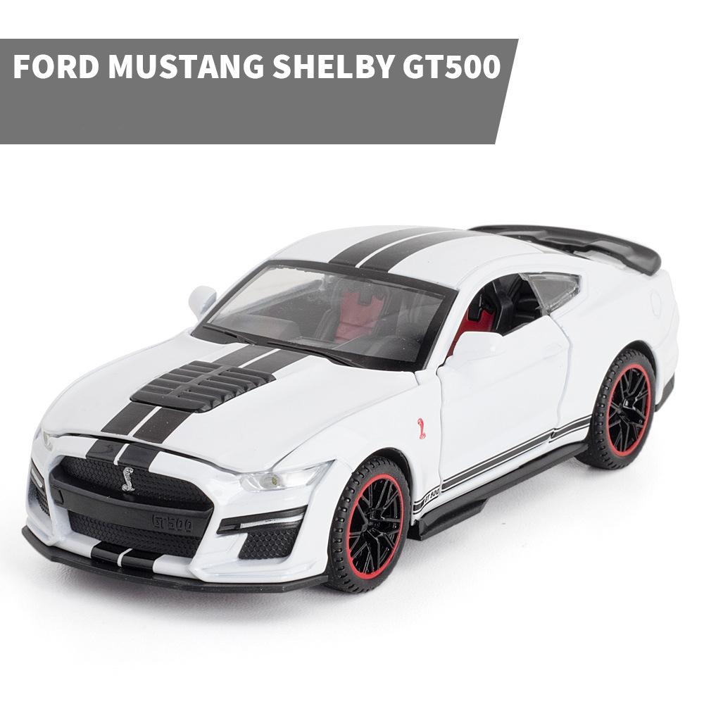 Масштаб 1/32 Mustang Shelby GT500, литая под давлением модель автомобиля, игрушечный автомобиль с откатным механизмом, звуком и светом для детей, коллекция подарков для мальчиков и девочек
