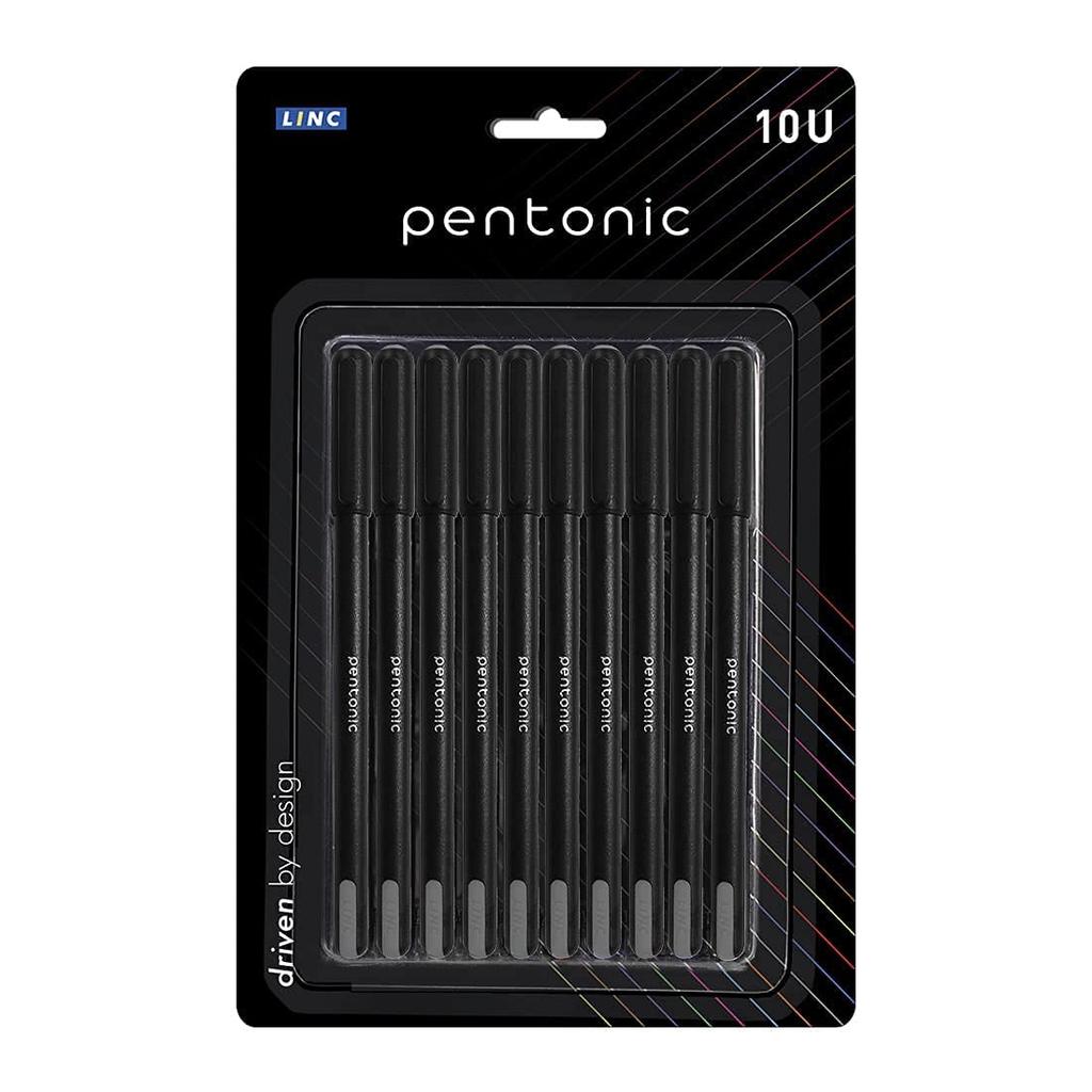 Шариковая ручка Pentonic 0,7 мм, черная, в блистерной упаковке, для офиса, школы и дома | Упаковка 1 X 10 шт.