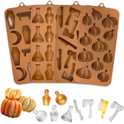 Силиконовая форма для шоколада в виде тыквы на Хэллоуин, конфеты в виде зубов вампира, форма для изготовления льда, мыла в виде костей черепа, свечей, декора для вечеринок, подарков