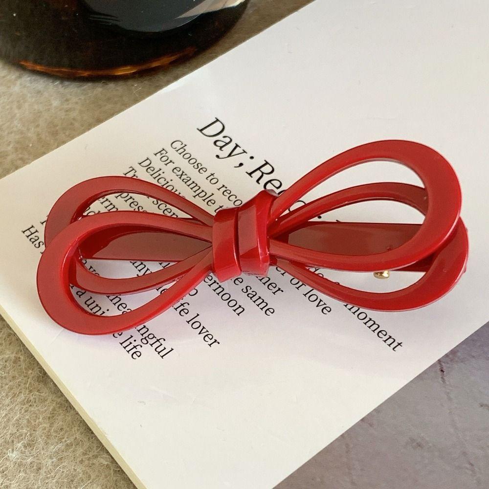 Korean Style Acetate Hair Clip Side Clip Bowknot Barrettes Elegant Bow Hairpin  Daily