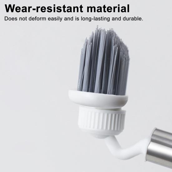 Crevice Brush with Extended Handle Universal Rotation Design V-Shaped Dense Bristles Stubborn Stain Remover Brush