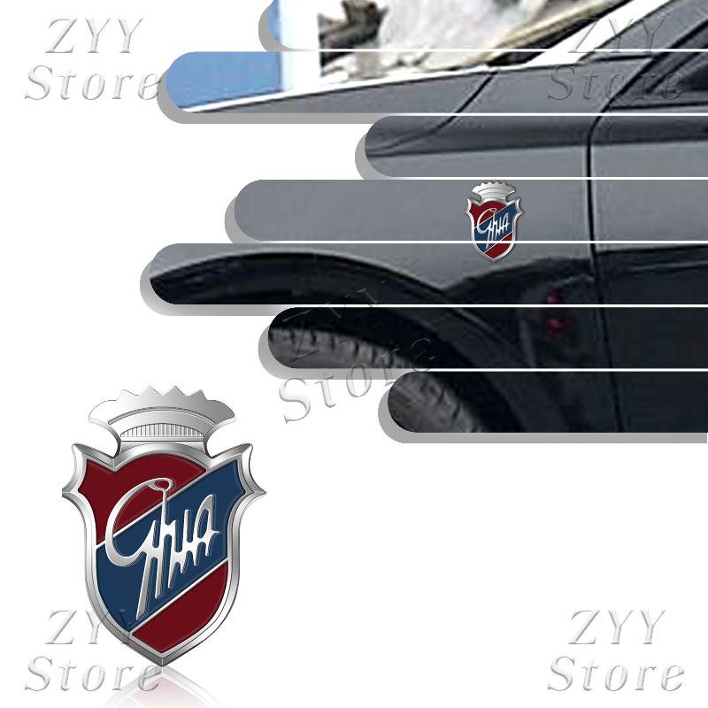 3D Metal GHIA Logo Car Emblem Fender Side Sticker Rear Trunk Badge Decals Body Decor