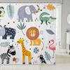 Cartoon Animal Shower Curtain Dinosaur Owl Vehicle Crocodile Sloth Engineering Kid Child Bathroom Decor Polyester Bath Curtain