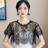 Lace Hollow Out Shawl White Black Fake Collar Cape Cross Cloak Lace Shawl  Spring Autumn
