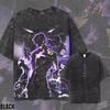 Sung Jinwoo Shadow Monarch Purple Glow Arise Vintage Wash Heavyweight Graphic Tee Pump Cover