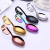 Stainless Steel Curved Handle Hotel Buffet Kitchen Spoon Dessert Soup Cutlery