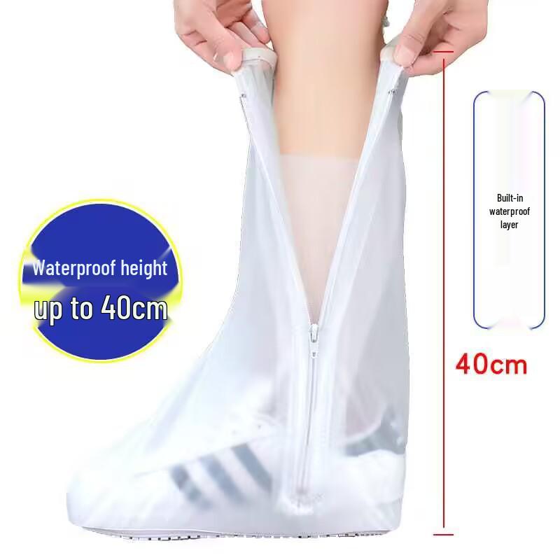 Унисекс Нескользящие Высокие Водонепроницаемые Бахилы - Износостойкие, Брызгозащищенные, Идеальные для Взрослых и Детей в Дождливых Уличных Условиях.
