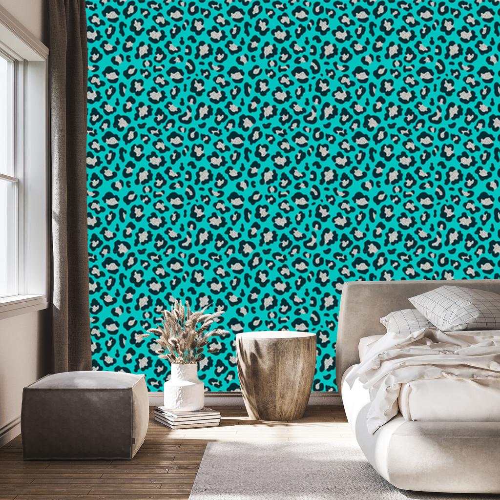 Turquoise Animal Skin Wallpaper Turquoise and Gray 50x1000