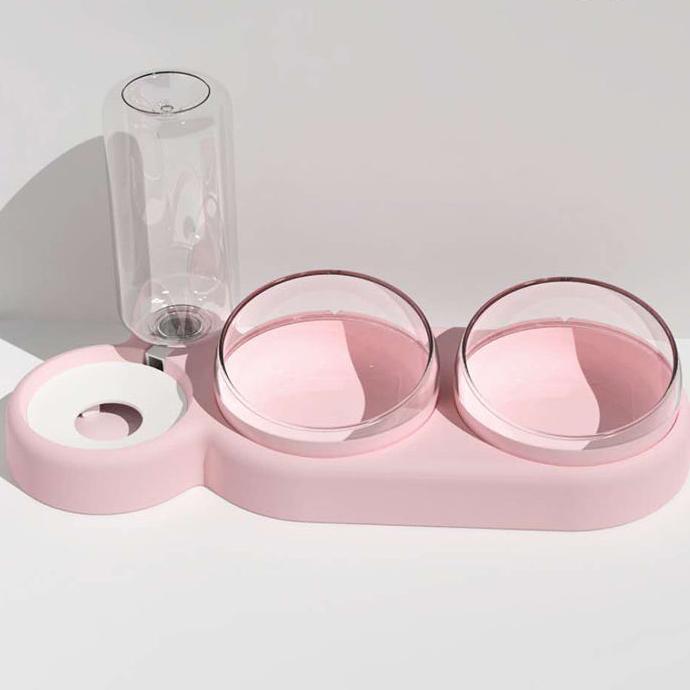 WTEMPO Поилка для домашних животных, автоматическая миска для кошек, диспенсер для воды, инструмент для хранения воды, миска для еды для собак, кошек, контейнер для еды с поилкой