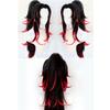HAIRJOY Синтетические волосы KNY Кокушибо Длинный прямой хвост Красно-черный Парик для косплея Вечеринка Хэллоуин