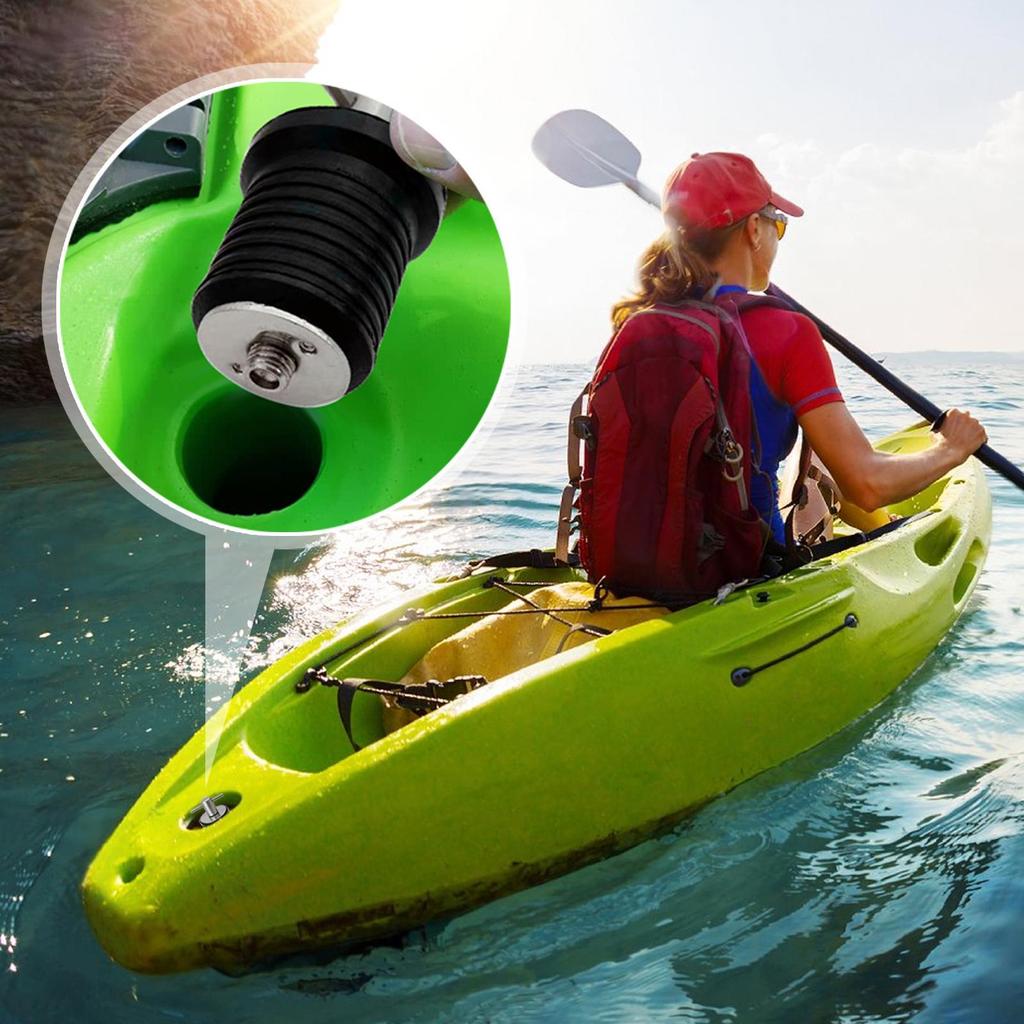 Marine Drain Plug Stainless Steel Kayak Drain Twist Plug Rubber Sinking Prevention Tool Marine Accessories For Sea Reservoir