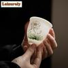 125 мл Керамика Ледяной Нефрит для Обжига Печенья Ручная Роспись Чашка для Чая Пиала для Чая Чайная Пара Чашка для Дегустации Чая Ча Чжань Мастер-чашки Чай