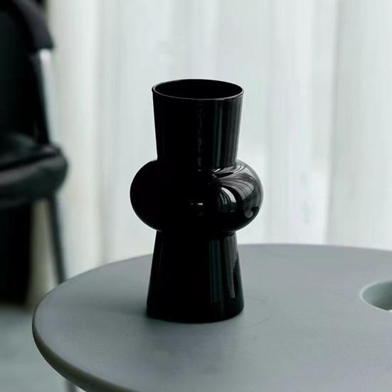 Yousheng Chinese Style Vase Glass Decorative Vase Smooth Surface Handcrafted Vase Flower Arrangement Desktop Decoration