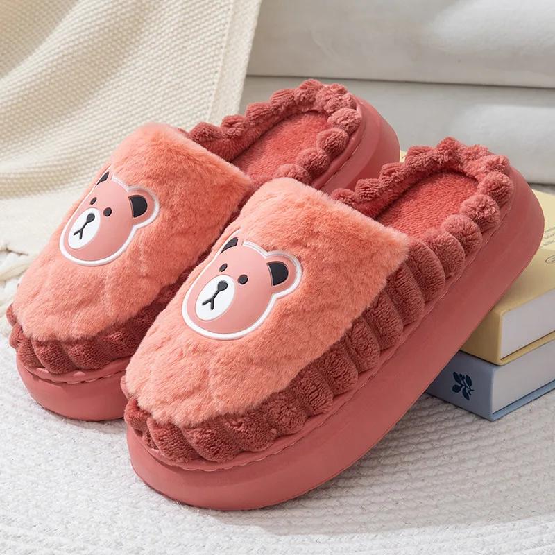 Модные мультяшные пушистые женские тапочки для дома, зима, роскошный дизайнерский стиль, женская обувь, комнатные, повседневные, с пушистым мехом, шлепанцы, элегантная плоская обувь, новинка