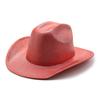 Хэллоуин Вечеринка Цветная Ковбойская Шляпа Белая Легкая Ковбойская Шляпа для Мужчин и Женщин, Розовая Шляпа со Светодиодной Подсветкой и Лазерной Симфонией