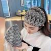 Trendy Mesh Non Slip Wash Face Wide Side Korean Head Wrap Women Hairbands Lace Headband Leaves