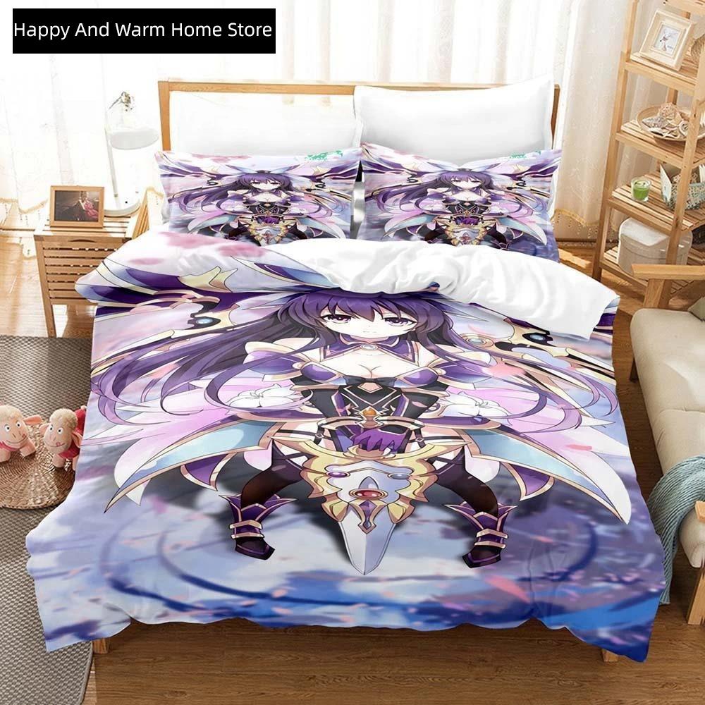 3D Аниме Кавай Молодые Девушки Date A Live IV Комплект Постельного Белья Односпальный Двуспальный Ful Quen Размеры King-Sized Размеры Комплект Постельного Белья Взрослые Люди Молодые Парни