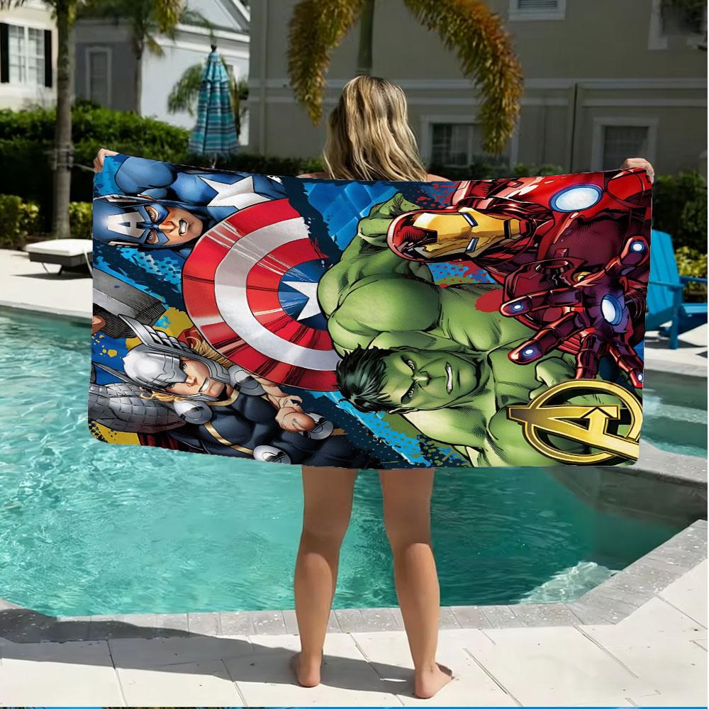 Пляжное полотенце с принтом Marvel Человек-Паук, Быстросохнущее полотенце с постером супергероя, Подходит для бассейна, пляжа, Идеально для банных полотенец