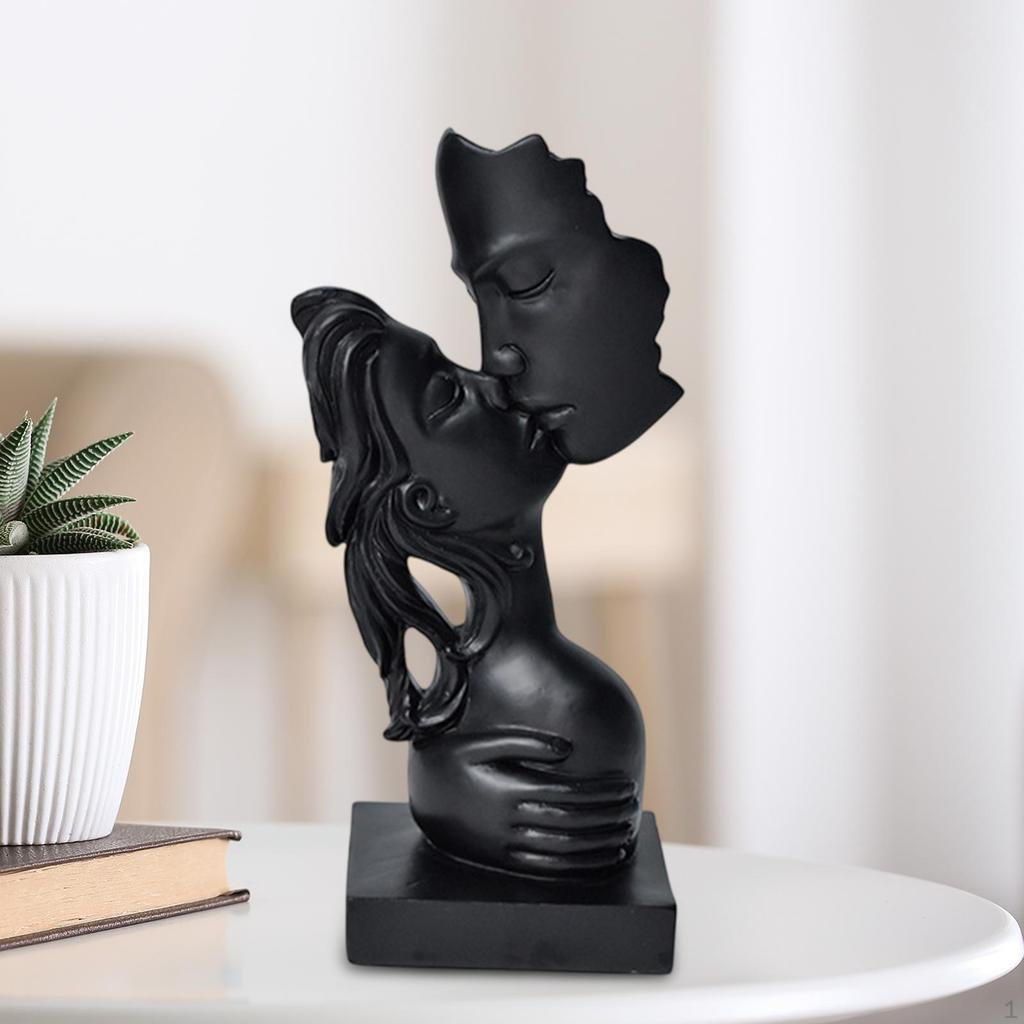 Абстрактное искусство Скульптура пары целующихся влюбленных Статуэтка Центральное украшение стола Поделки Фигурка любви