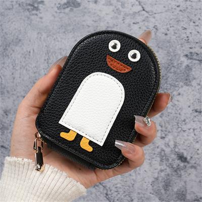 Креативный MengMeng Penguin размагничивающий пакет для карт, женский держатель для банковских карт на молнии, компактный держатель для водительских прав