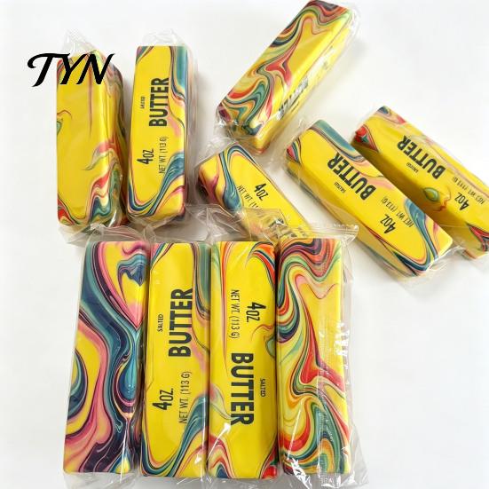 Butter Bar Sensory Toys Flow Pattern Stick Squeeze Toy, Slow Rebound Toy for Shape Stress Relief, Soft Stretchy Fidget Strip Desk Office