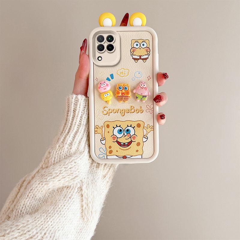 KEYSION Чехол с милым 3D-мультяшным ушком для Samsung A12 с браслетом, мягкий силиконовый противоударный чехол для задней панели телефона Galaxy M12