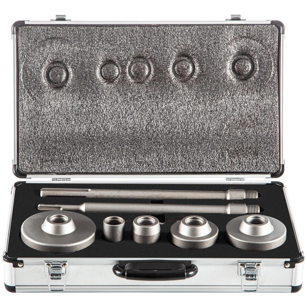 Concrete Hole Saw Kit, 30/40/65/80/100mm Drill Bit Set SDS Plus or SDS Max Shank Wall Hole Cutter with 11.8"/300 mm Connecting Rod for Brick,