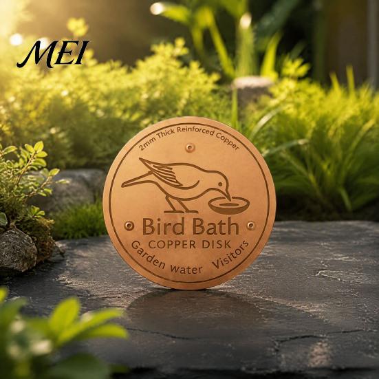 Copper Disc for Garden Water Features Bird Bath Disc, Purifier Pure 3 Point Outdoor Accessories Support, 4 Inch Purification Maintenance Tool