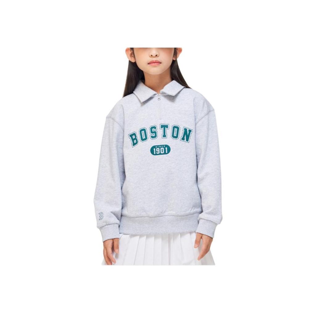 New MLB Boston Red Sox Basic Collection FW24 Sweatshirt Long-Sleeved Unisex Light Gray 7AMTBV131-43MGL