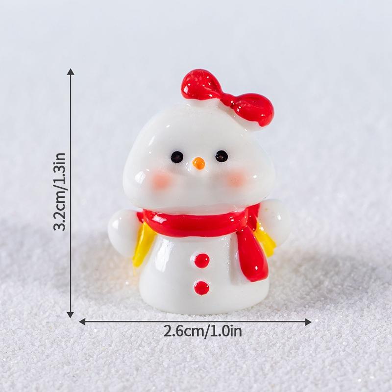 Christmas Decorations Resin Miniature Figurines Mini  Santa Claus Snowman Xmas Tree For Xmas Goodie Bag Fillers Party Favors