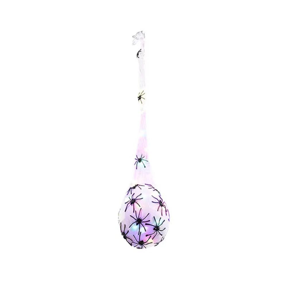Hanging Design Glowing Spider Egg Light Up Creepy Spider Web Lawn Display