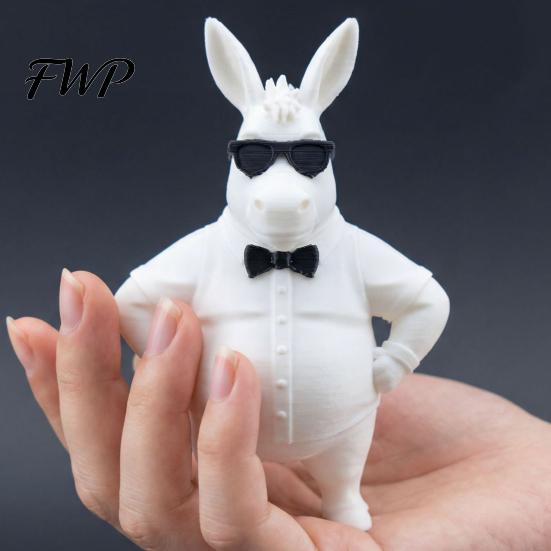 Desk Decoration Donkey Funny 3D Printed Figurine Cool in Sunglasses Statue High-end Animal Novelty Sculpture for Home Office Shelf Decor Matte White