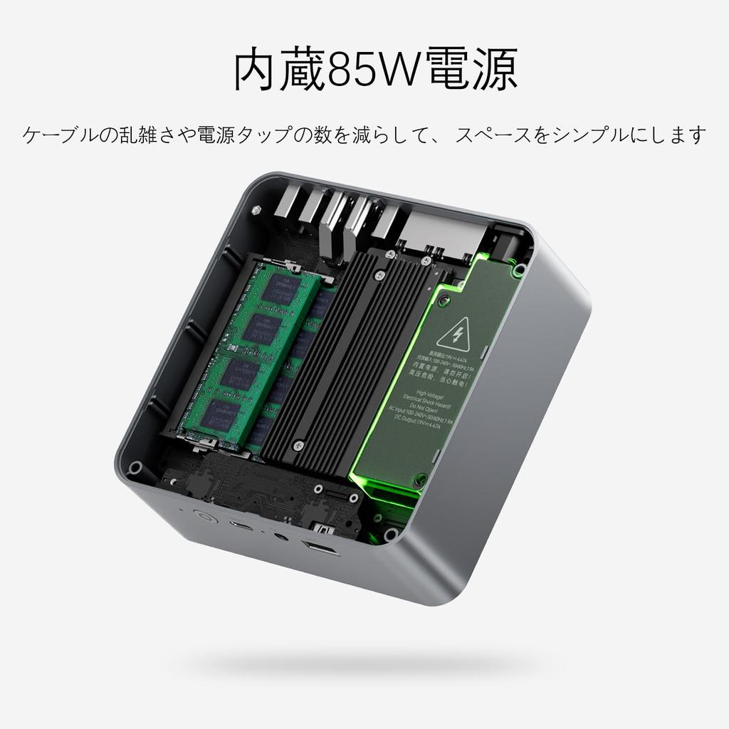 Мини-ПК Beelink EQR5, блок питания Ryzen7, 16 ГБ оперативной памяти DDR4, 500 ГБ SSD, небольшой ПК с двумя локальными сетями, модернизированный холодный воздух, 2 одновременных экрана 5825U, встроенный M.2