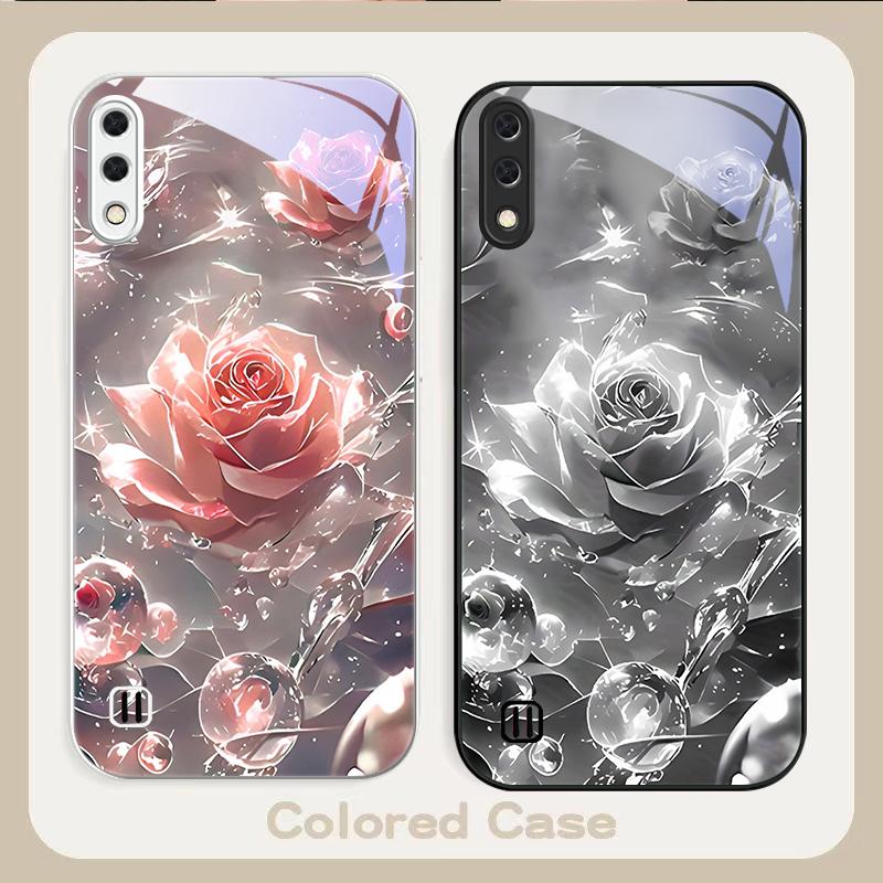 Розы цвета ледяного кристалла Для Samsung A01 02 03 Core 04 05 06 10 12 13 14 5G 15 16 M02 12 Note 8 9 10 20 стекло Ультра чехол для телефона