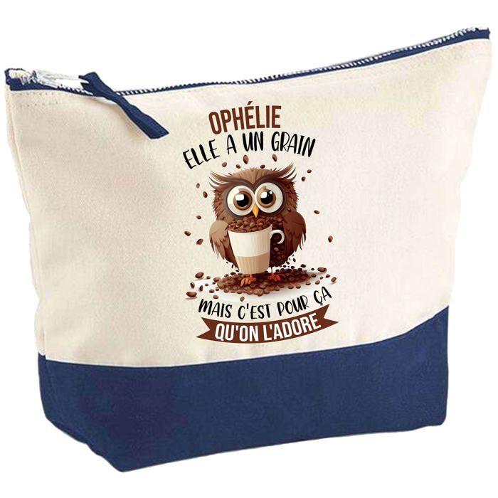 Trousse de maquillage - PLANETEE - Ophélie Chouette Grain - Grand format - Impression HD - Coton fabriquée en France