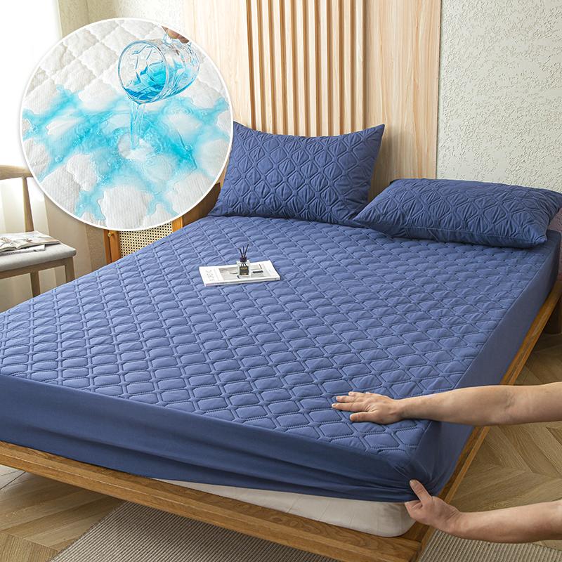 Waterproof Cotton Fitted Bed Sheet Anti-mite Mattress Protector Soft Breathable Mattress Cover Queen Fitted Sheet 140/160*200cm