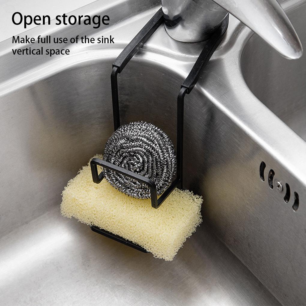 Съемная полка для слива раковины в ванной комнате, губка для чистки, держатель для хранения проволочных шариков, металлический кронштейн для подвески крана, органайзер