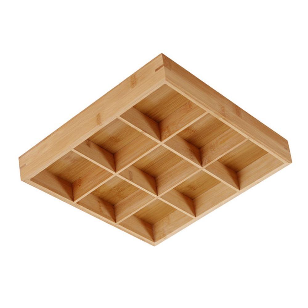 Bamboos Serving Tray Independent Separate Snack Tray Easy To Wipe Display Plate Afternoon Tea