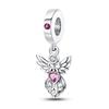 S925 Silver Romantic Classic Style Pink Angel Pendant DIY Bracelet Jewelry Accessories