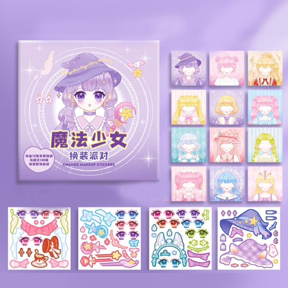 Красивая наклейка для макияжа, книга, головоломки, игры, наклейка со сменой лица, наклейка со сменой лица