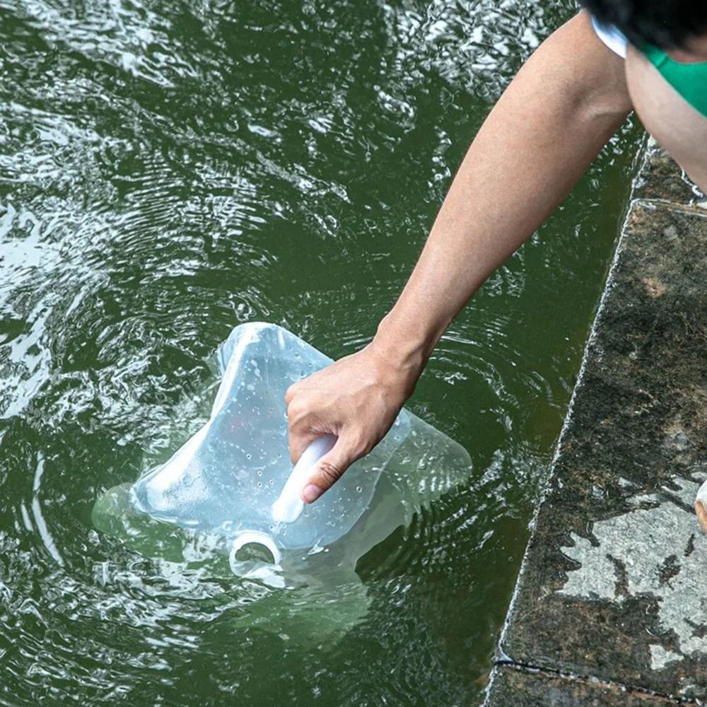 5-20L Folding Water Bag Large Capacity Outdoor Water Container BPA-Free Collapsible Bucket Camping