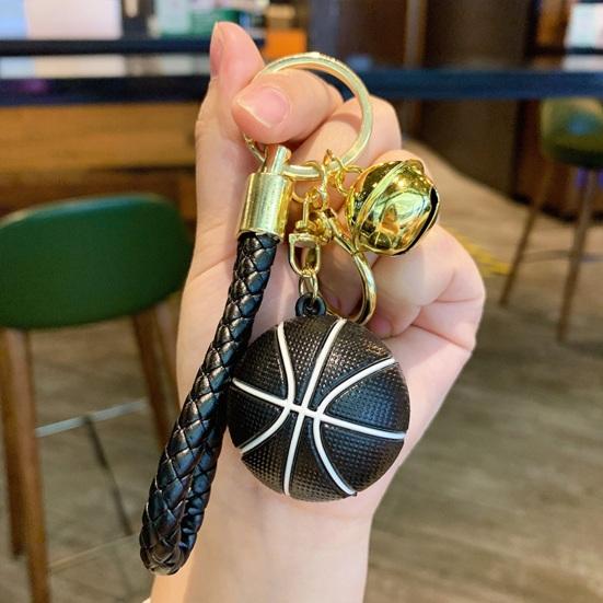 Брелок Yousheng с ремешком на запястье и мини-баскетбольным мячом из полированной нержавеющей стали, держатель для ключей, школьный рюкзак, украшение, брелок унисекс