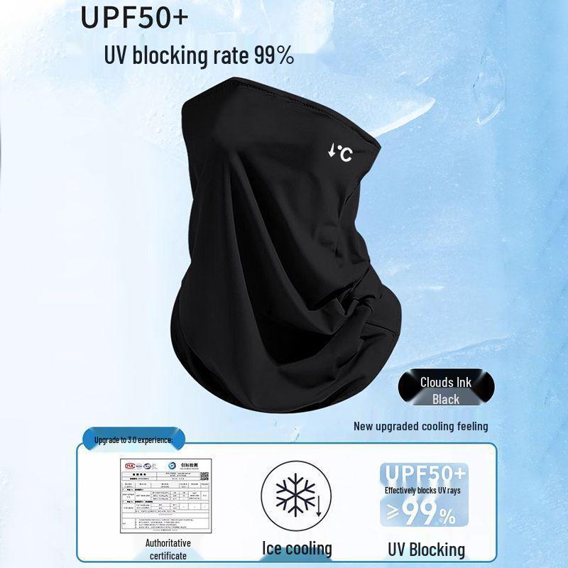 Защита шеи и лица UPF50+ из ледяного шелка: Маска для защиты от солнца и УФ-излучения с дышащим щитком для глаз