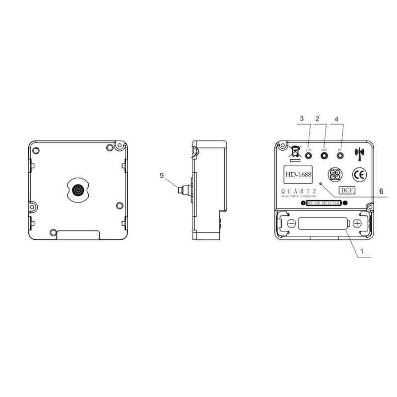 Wireless Clock Movement for DIY Time Calibration (1 Piece) Accurate Second Hand, Convenient Installation, Modern Look