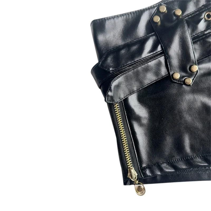 Женские сексуальные ультракороткие шорты с боковой молнией, с заниженной талией, с кожаным ремнем, мини-брюки, женские облегающие брюки длиной три четверти